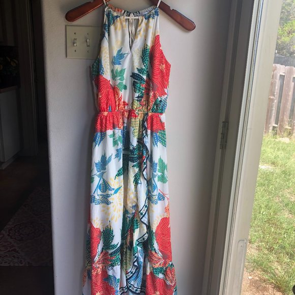 Floral Halter Midi Dress - Picture 1 of 7